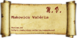 Makovics Valéria névjegykártya